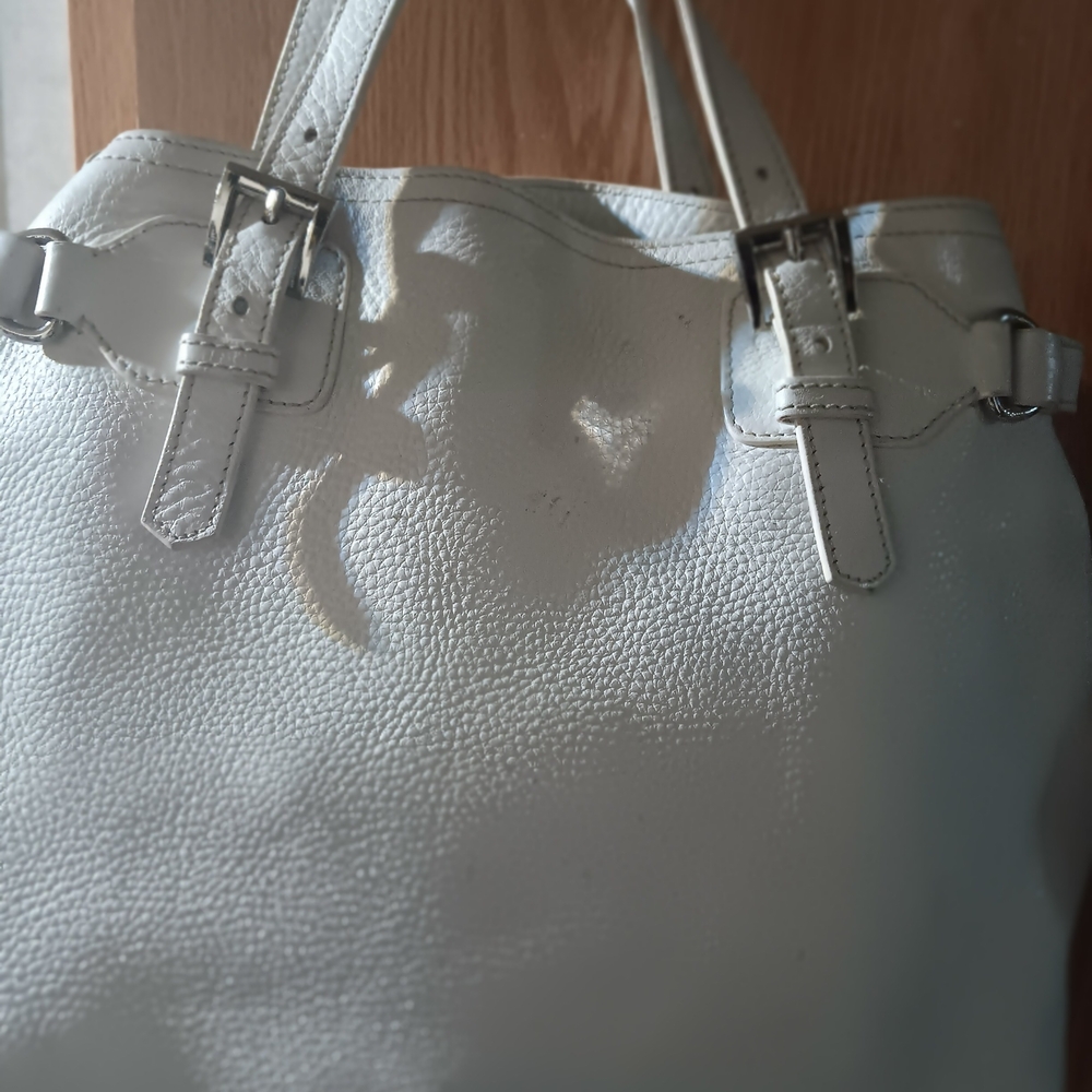 Prada White Shoulder Bag with Textured Leather Finish